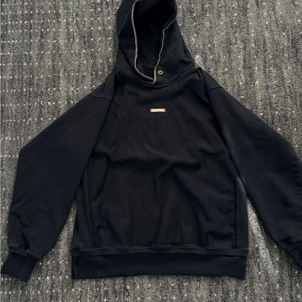 Maison Margiela 10 faded black pullover hoodie size L